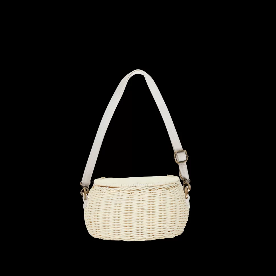 Kids Olli Ella Outdoor Play | To Carry<Mini Chari Rattan Bag - Chalk