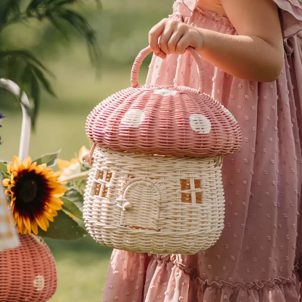 Kids Olli Ella Outdoor Play | For Storage<Rattan Mushroom Basket - Musk