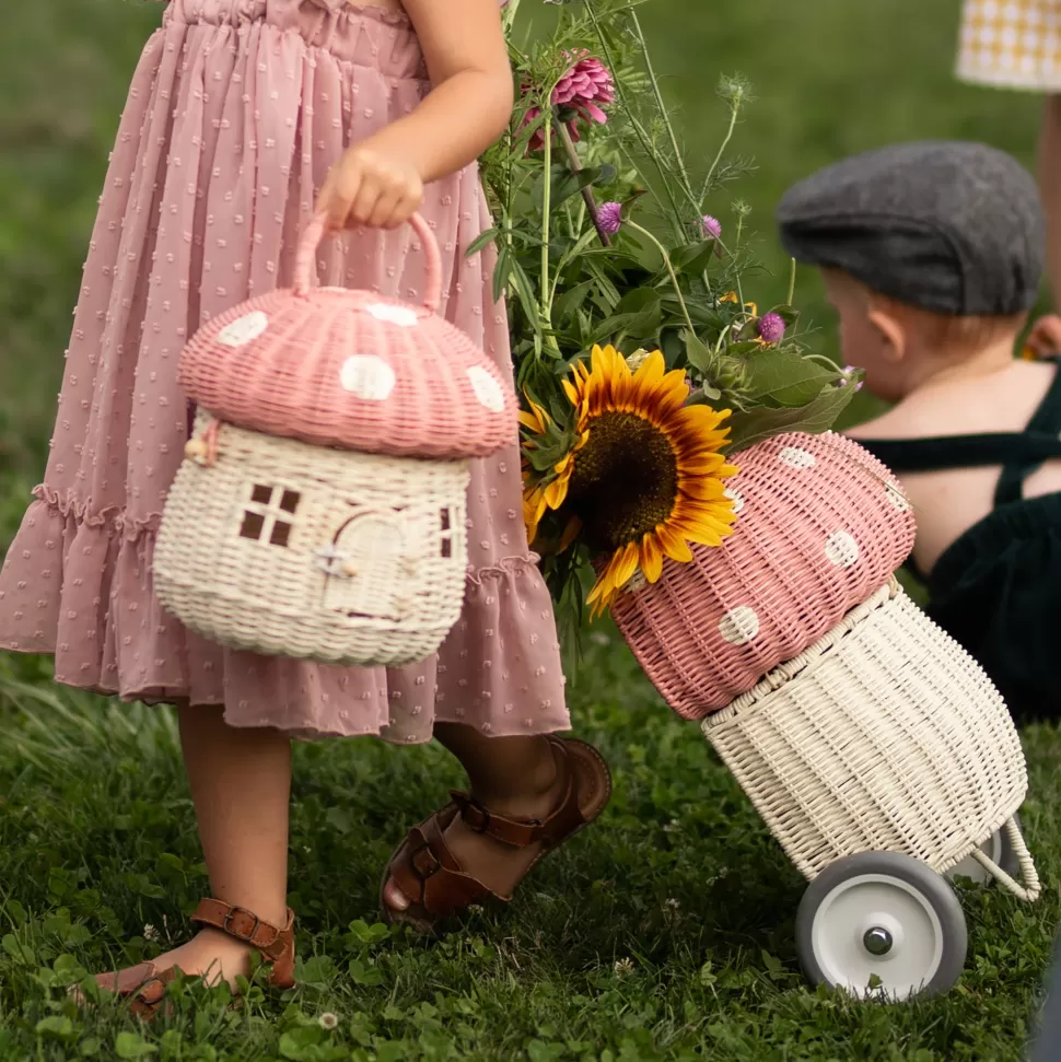 Kids Olli Ella Outdoor Play | For Storage<Rattan Mushroom Luggy - Musk