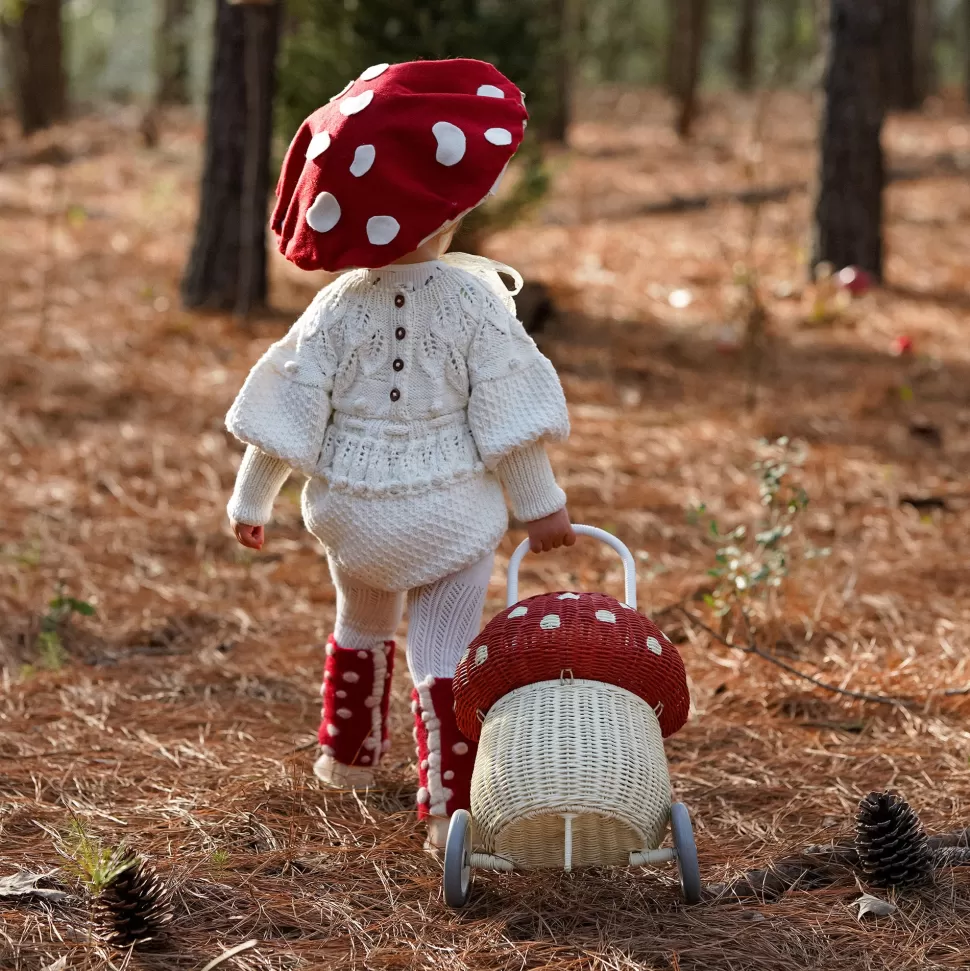 Kids Olli Ella Outdoor Play | For Storage<Rattan Mushroom Luggy - Red