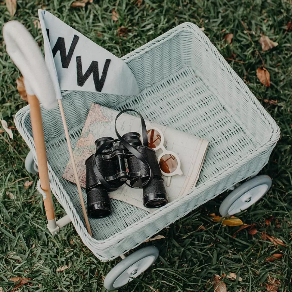 Kids Olli Ella Outdoor Play | On Wheels<Rattan Wonder Wagon - Vintage Blue