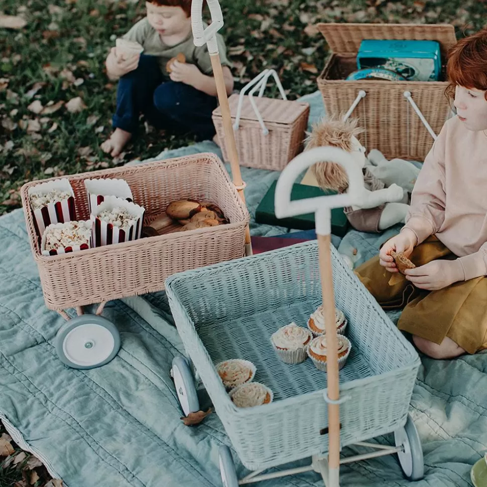 Kids Olli Ella Outdoor Play | On Wheels<Rattan Wonder Wagon - Vintage Blue