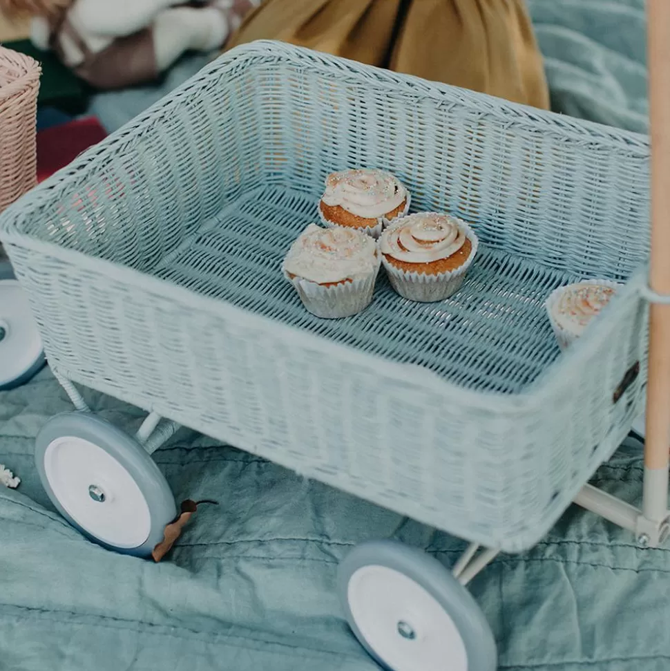 Kids Olli Ella Outdoor Play | On Wheels<Rattan Wonder Wagon - Vintage Blue